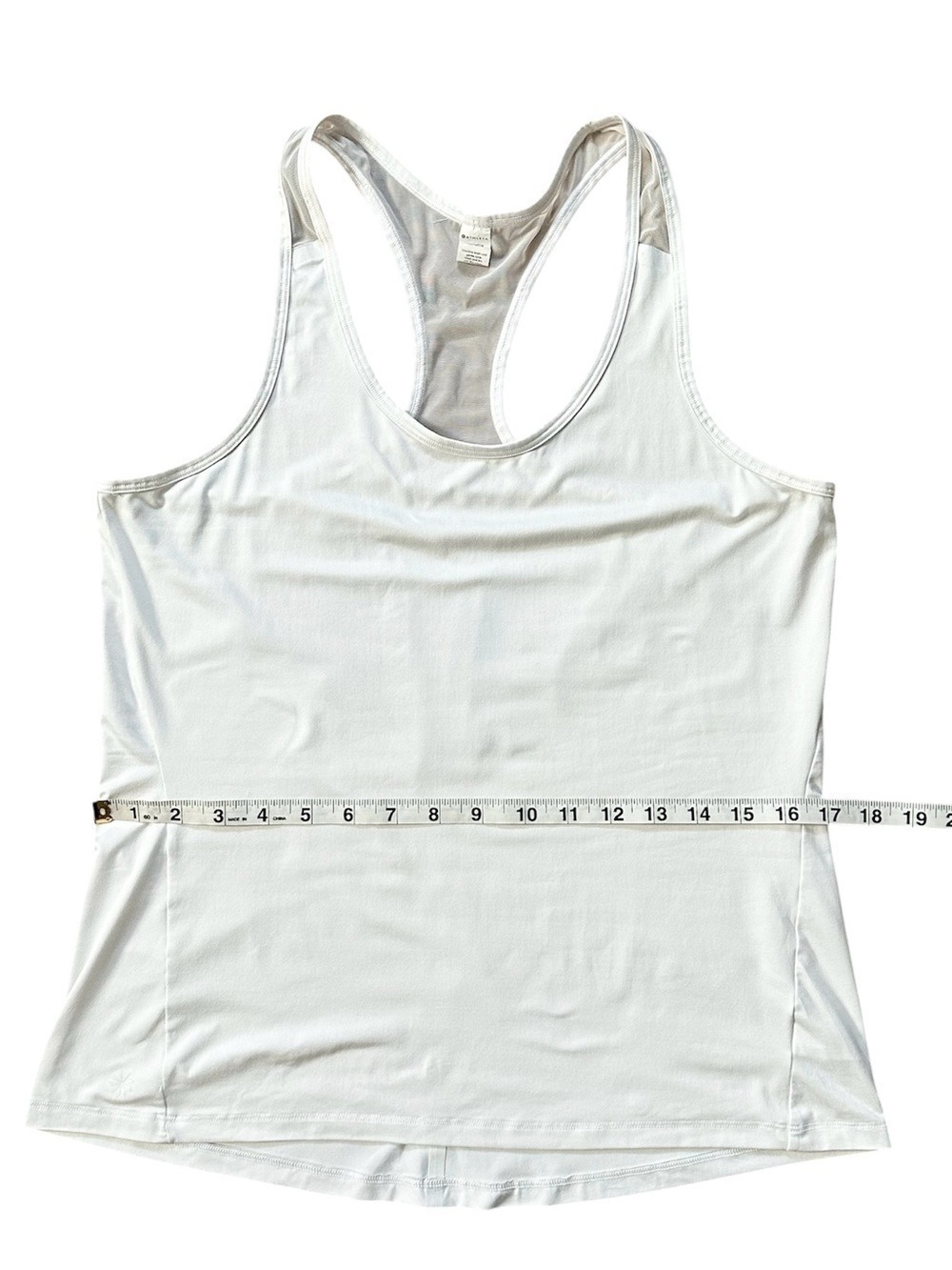 Athleta Chi Mesh Racerback Active Tank Top White Size Medium Petite - Picture 10 of 12